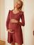 Kurzes Kleid für Schwangerschaft und Stillzeit - rot/bordeaux+schwarz - 6