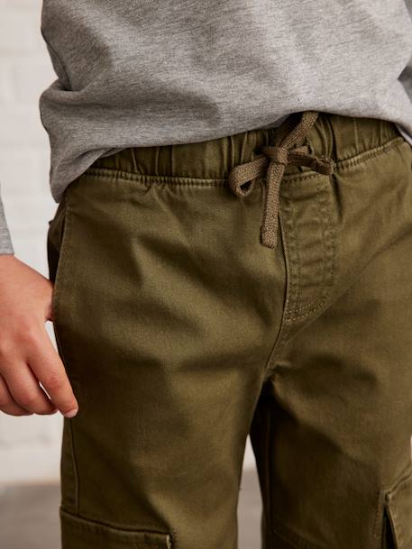 Jungen Cargohose mit Dehnbund OEKO-TEX®, Bundweite verstellbar dunkelkhaki+eisblau+graubeige 9