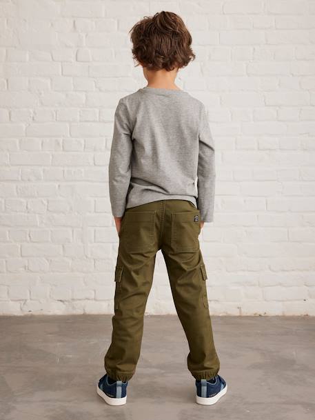 Jungen Cargohose mit Dehnbund OEKO-TEX®, Bundweite verstellbar dunkelkhaki+eisblau+graubeige 10