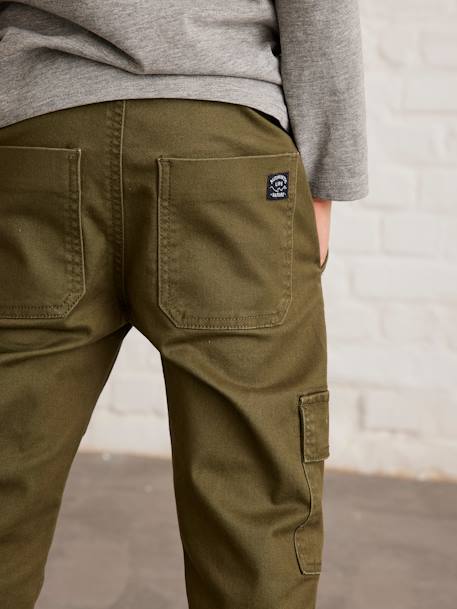 Jungen Cargohose mit Dehnbund OEKO-TEX®, Bundweite verstellbar dunkelkhaki+eisblau+graubeige 11