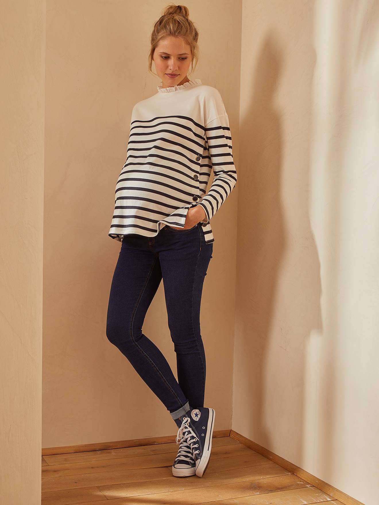 Umstands-Jeans mit Stretch-Einsatz