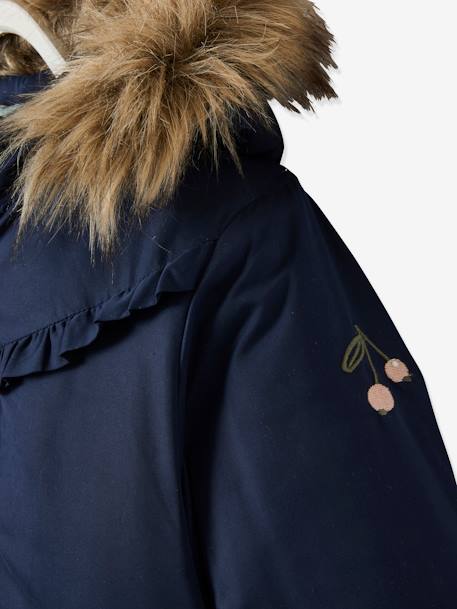 Mädchen 3-in-1-Jacke mit Recycling-Polyester - dunkelrosa+nachtblau - 25
