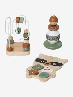 Spielzeug-Baby-Tasten & Greifen-Baby Lernspielzeug-Set „Grüner Wald“ Holz FSC®
