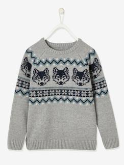 Jungenkleidung-Pullover, Strickjacken, Sweatshirts-Jungen Pullover, Jacquardmuster Oeko Tex®