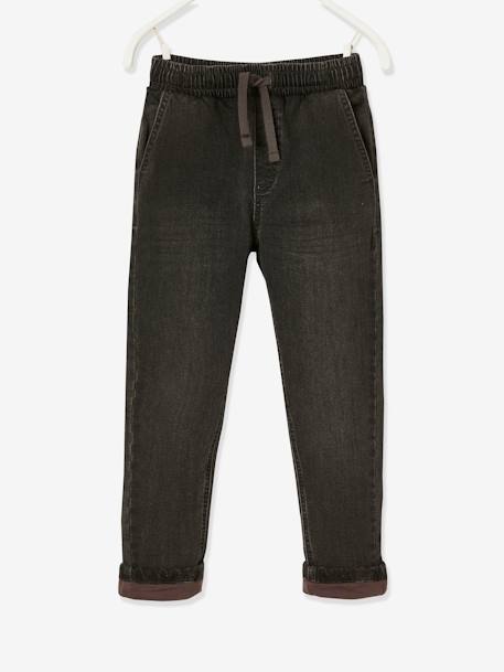 Gefütterte Jungen Jeans, Straight-Fit Oeko-Tex - blue black+dunkelgrau - 10