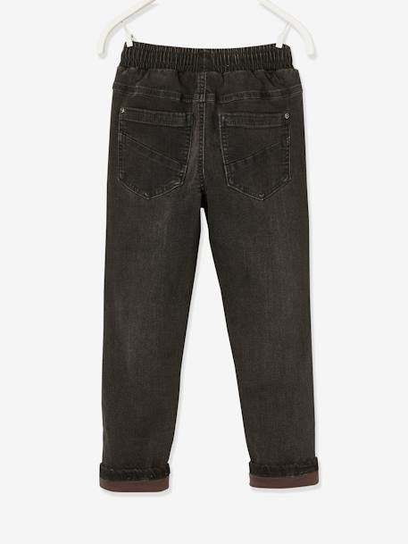 Gefütterte Jungen Jeans, Straight-Fit Oeko-Tex - blue black+dunkelgrau - 12