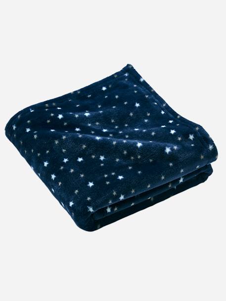 Baby Decke mit Sternen, Mikrofaser Oeko Tex® - hellgrau+marine sterne - 7