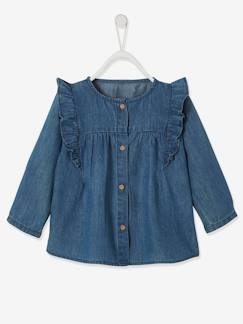 Babymode-Hemden & Blusen-Leichte Mädchen Baby Jeansbluse mit Rüschen