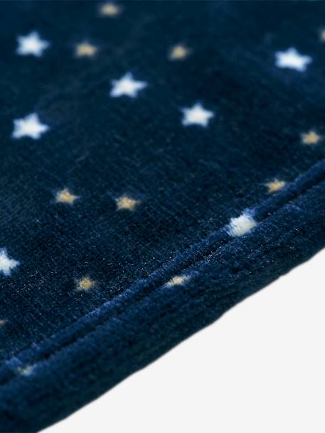 Baby Decke mit Sternen, Mikrofaser Oeko Tex® - hellgrau+marine sterne - 8