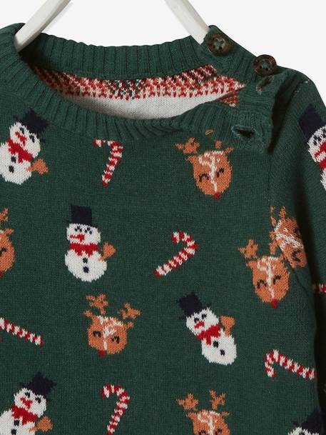 Baby Weihnachts-Pullover Oeko Tex® - dunkelgrün - 4