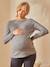 Pullover für Schwangerschaft & Stillzeit - grau+lachsfarben+schwarz - 1