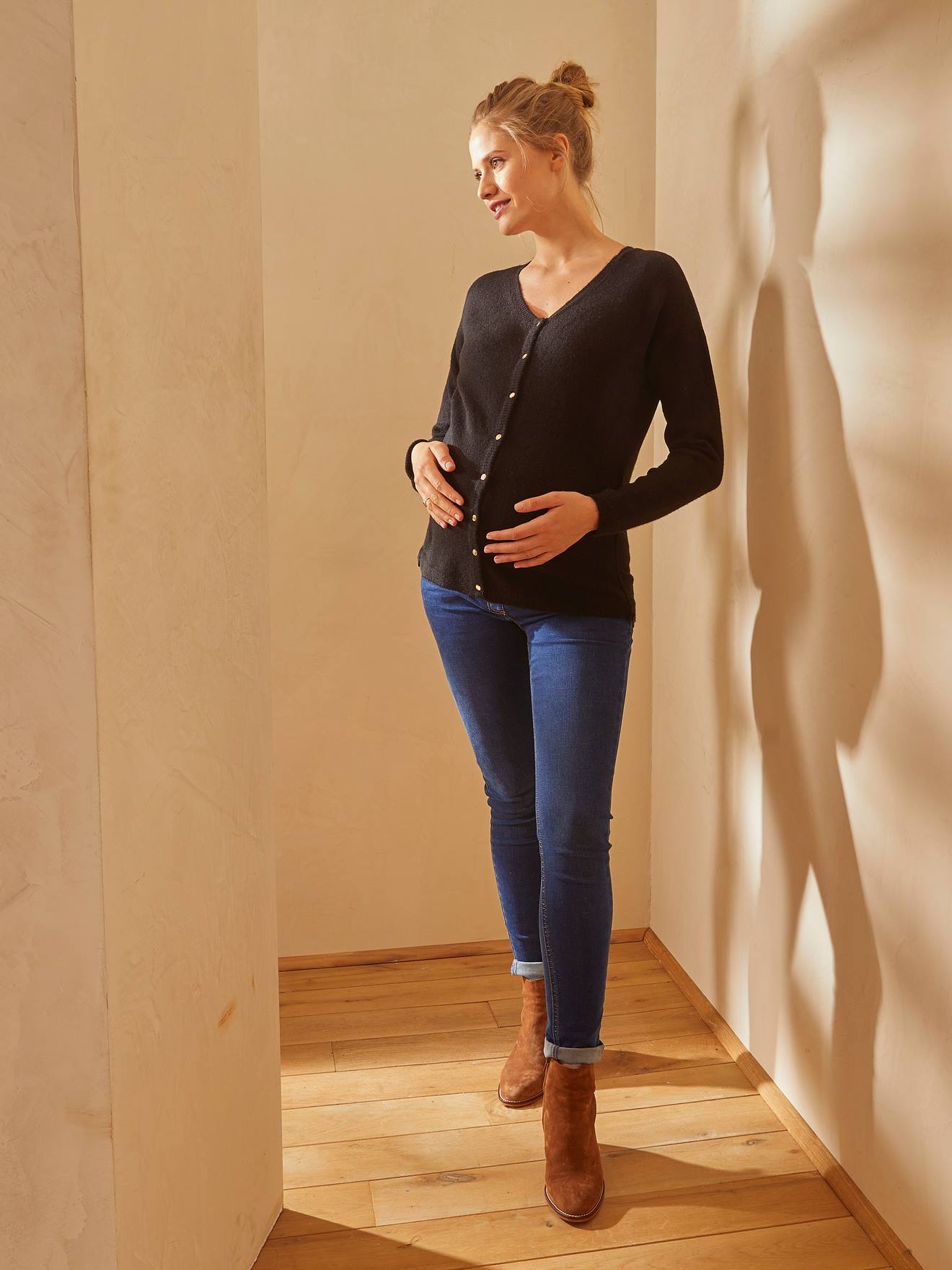 Umstandsmode Schwangerschaft Mutterschafts Sweatshirt 2 in 1 NEU STYLE Bevay 