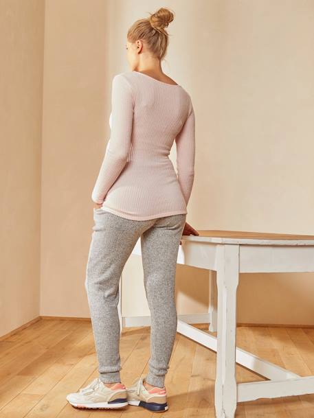 2-teiliges Loungewear-Set, Schwangerschaft & Stillzeit - grau/rosa - 3