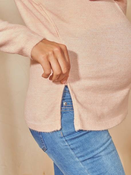 Pullover für Schwangerschaft und Stillzeit - grau+lachsfarben+rosa+schwarz - 11