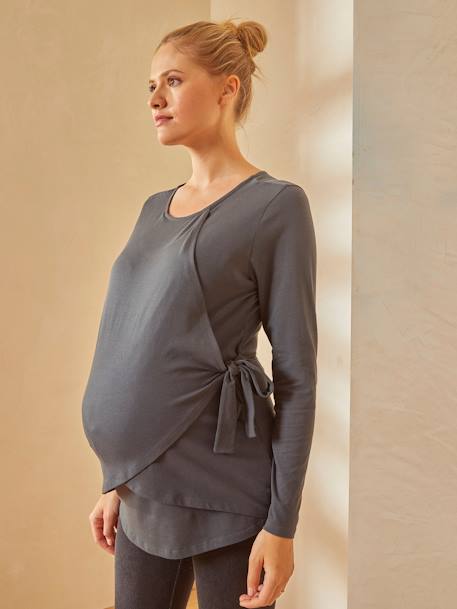 Shirt für Schwangerschaft & Stillzeit, Lageneffekt Oeko Tex - grün - 1