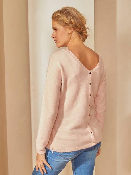 Pullover für Schwangerschaft und Stillzeit - grau+lachsfarben+rosa+schwarz - 8