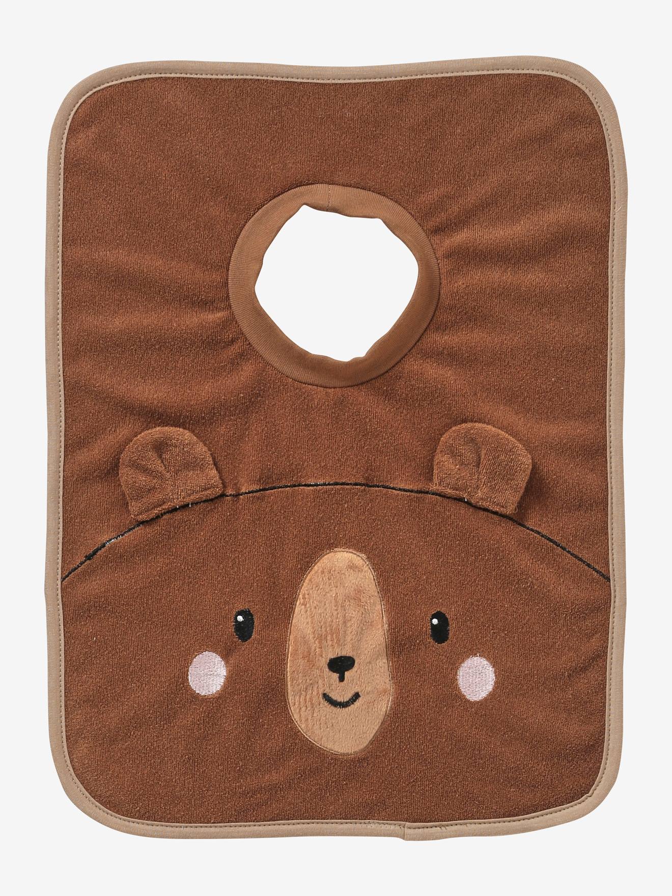 Vertbaudet Großes Baby Lätzchen Braun/Bär Einheitsgröße