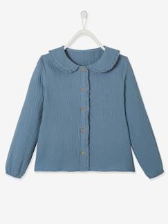 Maedchenkleidung-Blusen & Tuniken-Mädchen Bluse aus Musselin, Rüschen