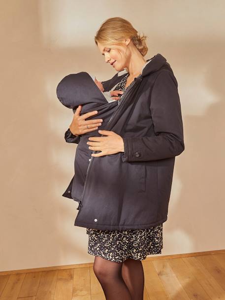 Jacke für Schwangerschaft & Stillzeit, Tragejacke, Recycling-Polyester - schwarz - 6