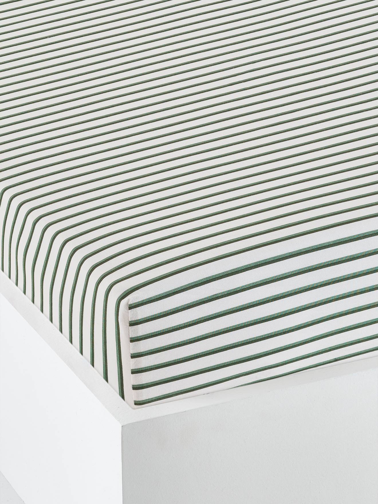 Vertbaudet Baby Spannbettlaken Grüner Wald Wollweiß/Grün 60X120