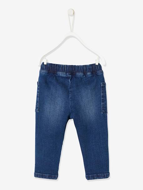 Baby Jeans, Schlupfbund - dark blue+grau - 4
