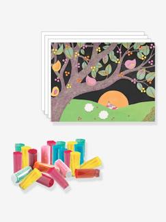 Spielzeug-Kreativität-Sticker, Collagen & Knetmasse-Bastel-Set „Pomponbilder“ DJECO