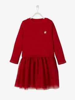Festliche Kinderkleidung-Festliches Mädchen Kleid, Materialmix
