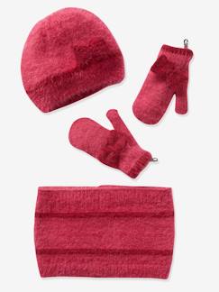 Maedchenkleidung-Mädchen-Set: Mütze, Schaltuch & Handschuhe