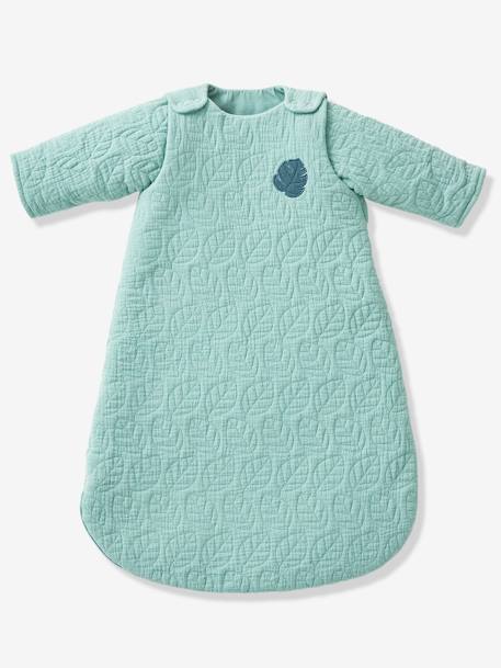 Bio-Kollektion: Baby Schlafsack mit abnehmbaren Ärmeln „Traumnächte“ - grün+marine - 1