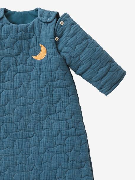 Bio-Kollektion: Baby Schlafsack mit abnehmbaren Ärmeln „Traumnächte“ - grün+marine - 9
