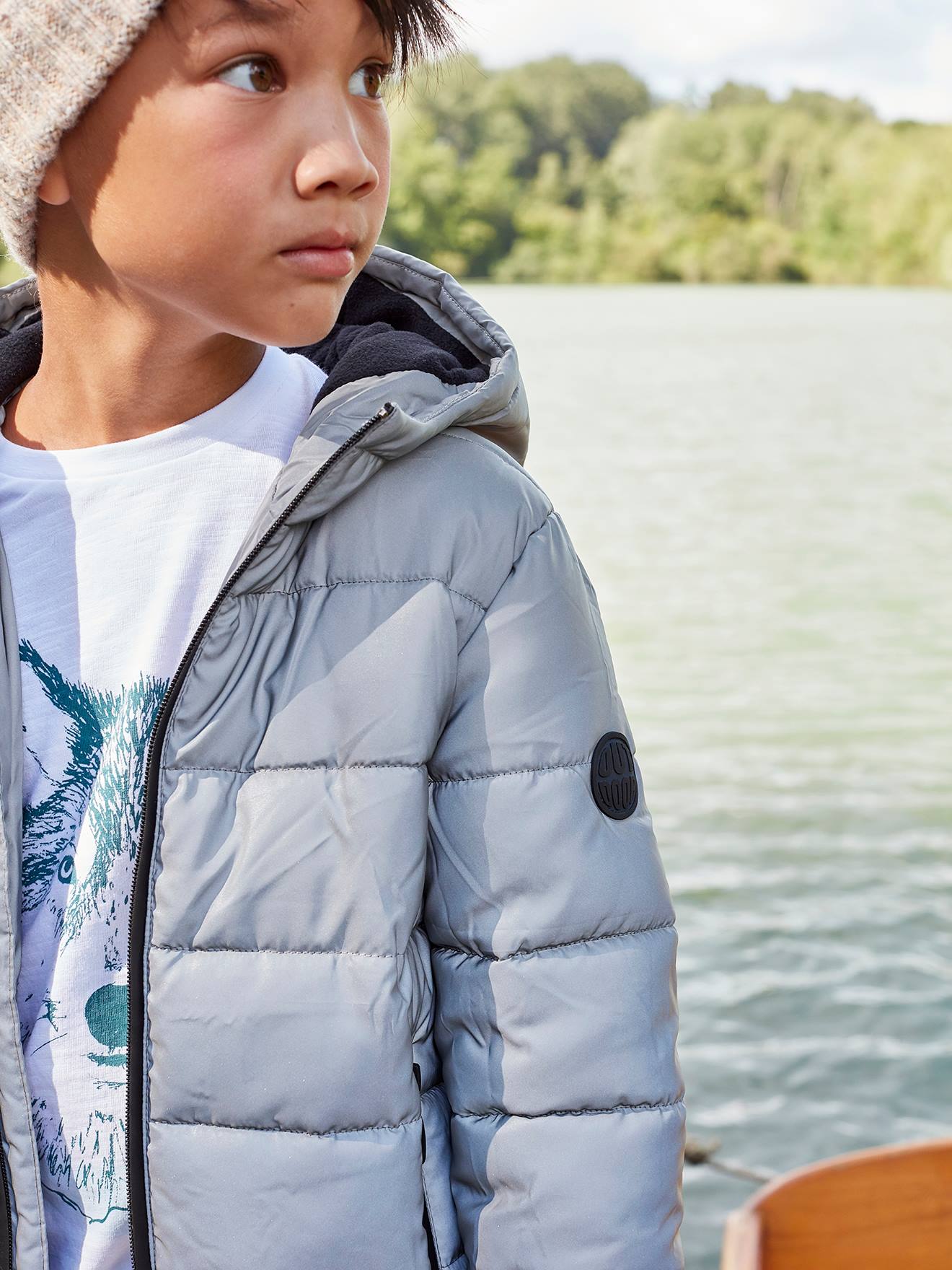 Jungen Steppjacke wasserabweisend und reflektierend