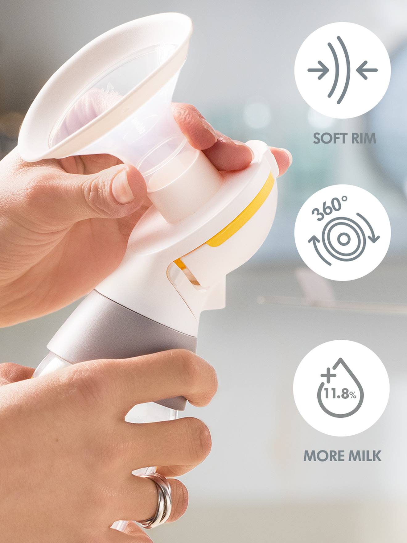 Thumbnail - Set aus Doppelmilchpumpe Swing Maxi elektrisch & Brusthauben 21/24 mm MEDELA