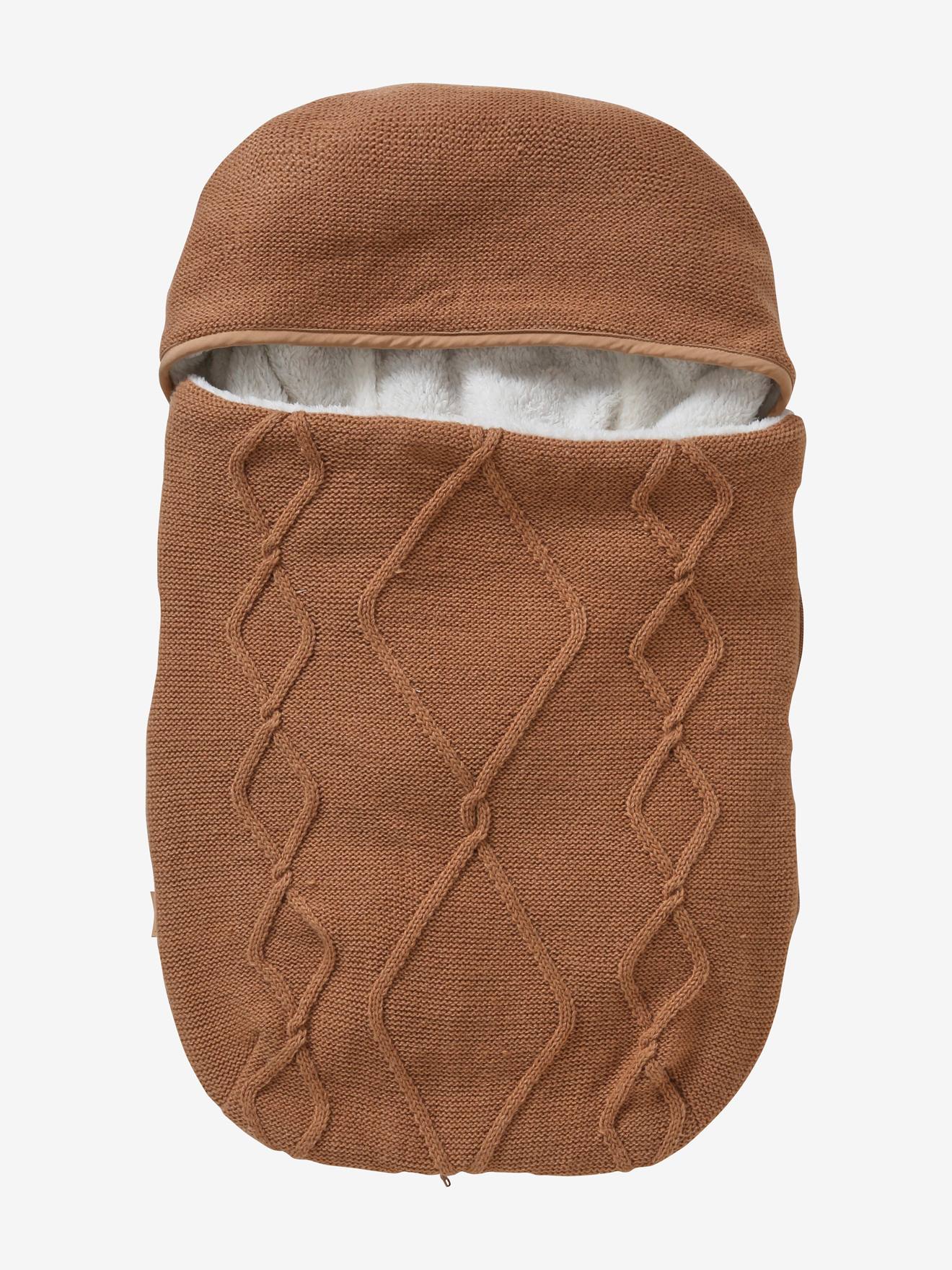 Thumbnail - Strick-Fußsack für Babyschalen aus Wollmix