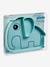 Kinder Silikonteller „Stick&Stay Elephant“ DONE BY DEER™ - blau+rosa+senfgelb - 1