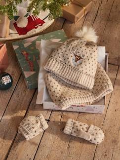 Maedchenkleidung-Accessoires-Mützen, Schals & Handschuhe-Mädchen Weihnachts-Set: Mütze, Schal & Handschuhe