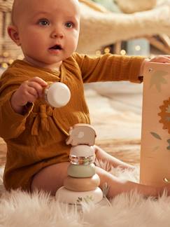Spielzeug-Baby-Tasten & Greifen-Baby Holz-Stapelturm „Pandafreunde“ FSC