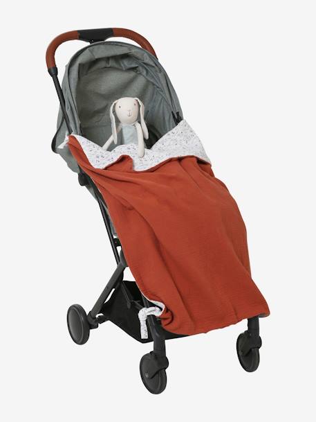 Baby Decke, wendbar Oeko-Tex - braun/wollweiß wild sahara+mehrfabrig/pandafreunde tiger+wollweiß herzen - 3
