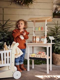 Spielzeug-Spielküchen, Tipis & Kostüme -Spielküchen & Puppengeschirr-Kinder Bio-Kaufladen, Holz FSC