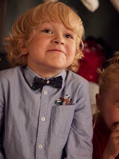 Festliche Kinderkleidung-Jungenkleidung-Jungen Hemd mit Weihnachtsmotiven, fein gestreift