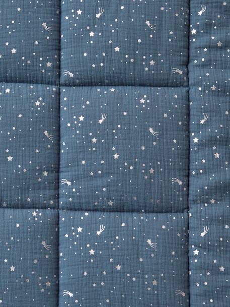 Bio-Kollektion: Gesteppte Baby Musselin-Decke „Kometen“ - blau+zartrosa - 5