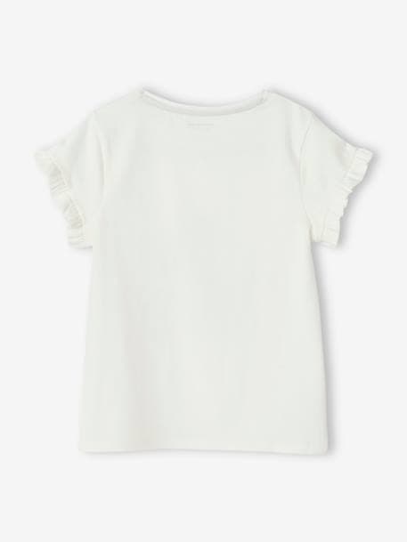 Mädchen T-Shirt - creme/sunflowers+pfirsich+pudrig rosa+weiß/fahrrad - 18