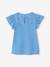T-Shirt mit Volantärmeln und Lochstickerei Oeko Tex® - blaugrau+koralle+marine - 2