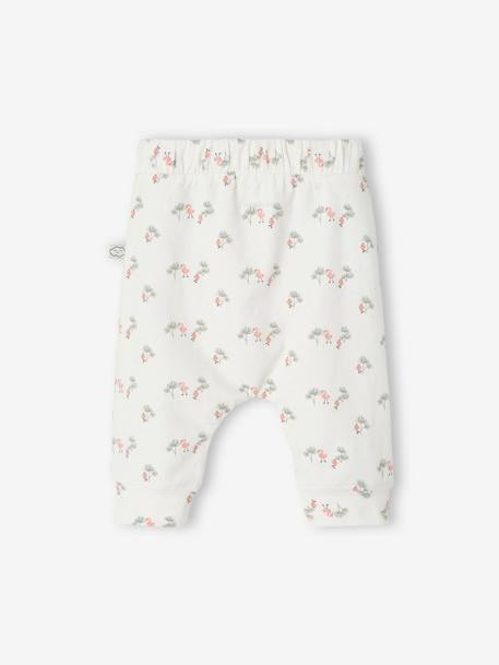 Baby Hose für Neugeborene Oeko Tex® - grau meliert+graugrün/weiß gestreift+nachtblau+senfgelb+wollweiß+wollweiß bedruckt flamingos - 23