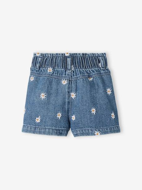 Baby Shorts, Blumen-Stickerei - blue stone - 3