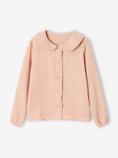 Maedchenkleidung-Blusen & Tuniken-Mädchen Bluse aus Musselin, Rüschen