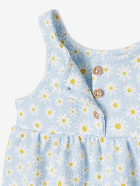 Mädchen Baby Trägerkleid - hellblau geblümt+zartrosa geblümt - 3