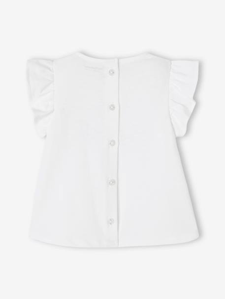 Mädchen Baby T-Shirt, 3D-Blumen Oeko Tex - altrosa+weiß - 14