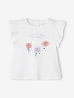 Babymode-Shirts & Rollkragenpullover-Mädchen Baby T-Shirt, 3D-Blumen Oeko Tex