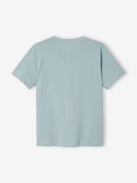 Jungen T-Shirt mit Schriftzug BASIC Oeko-Tex - aqua+hellblau+orange+wollweiß - 6