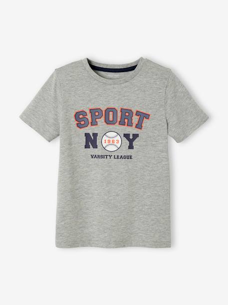 Jungen Sport T-Shirt Oeko-Tex® - grau meliert+marine - 2